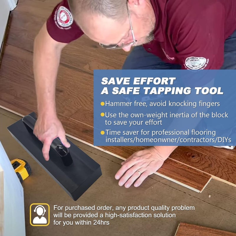 MinliGUY Tapping Block, Big & Weighted Floor Installation Block W/Handle No Hammer Required, for Laminate/Wood/Hardwood/LVT/LVP/Vinyl Plank Flooring, Heavy Flooring Tapping Tool -by - Image 2